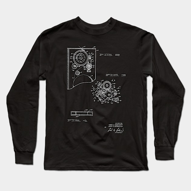 Driving and supporting means for high speed printing drum Vintage Patent Hand Drawing Long Sleeve T-Shirt by TheYoungDesigns